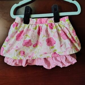 Gymboree Pink and Green Floral Skirt